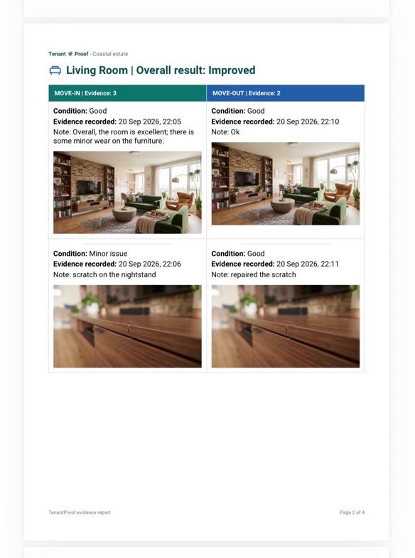 Professional PDF export in TenantProof